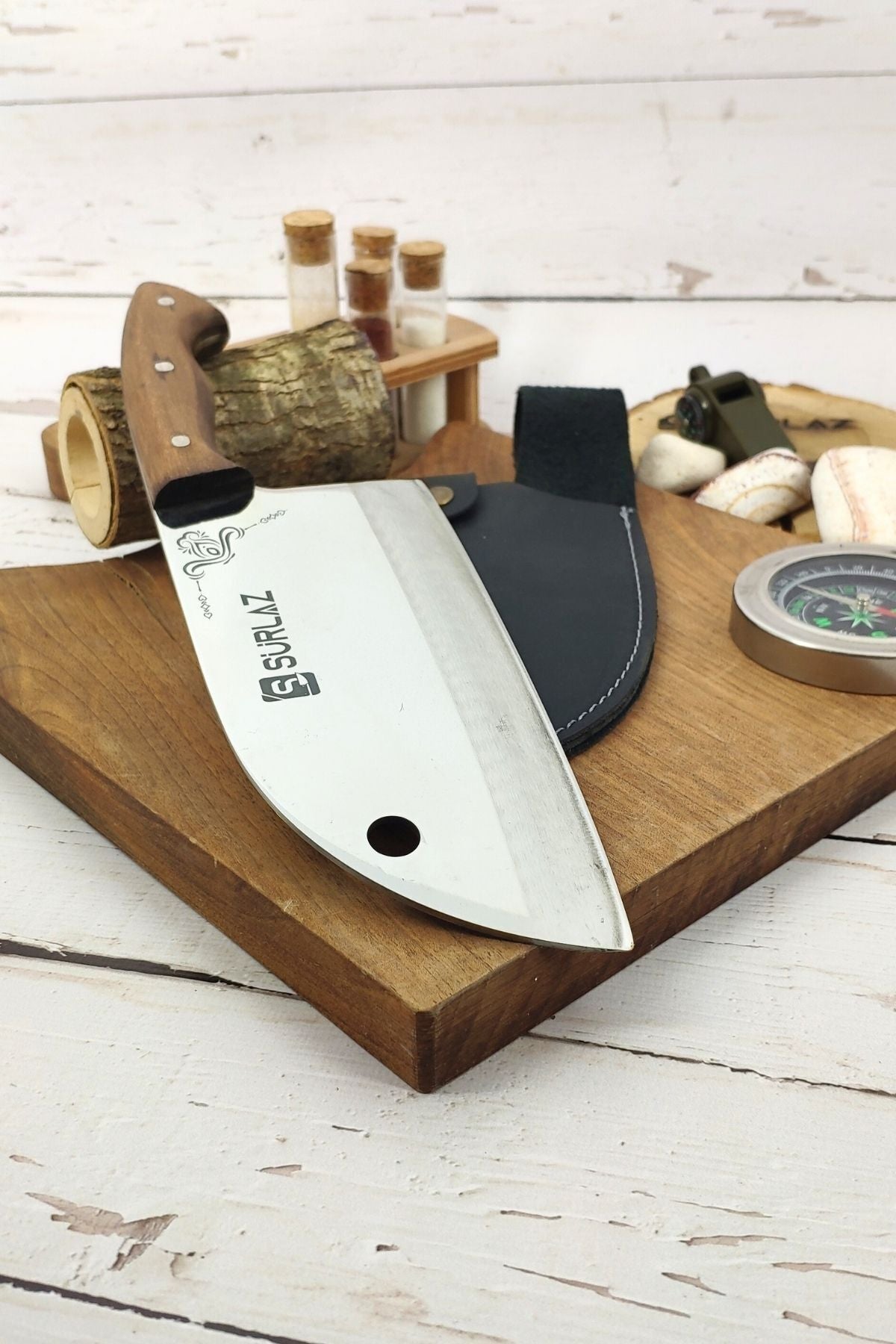 Sürmene Handmade Kitchen Cleaver Chef's Knife with Sheath