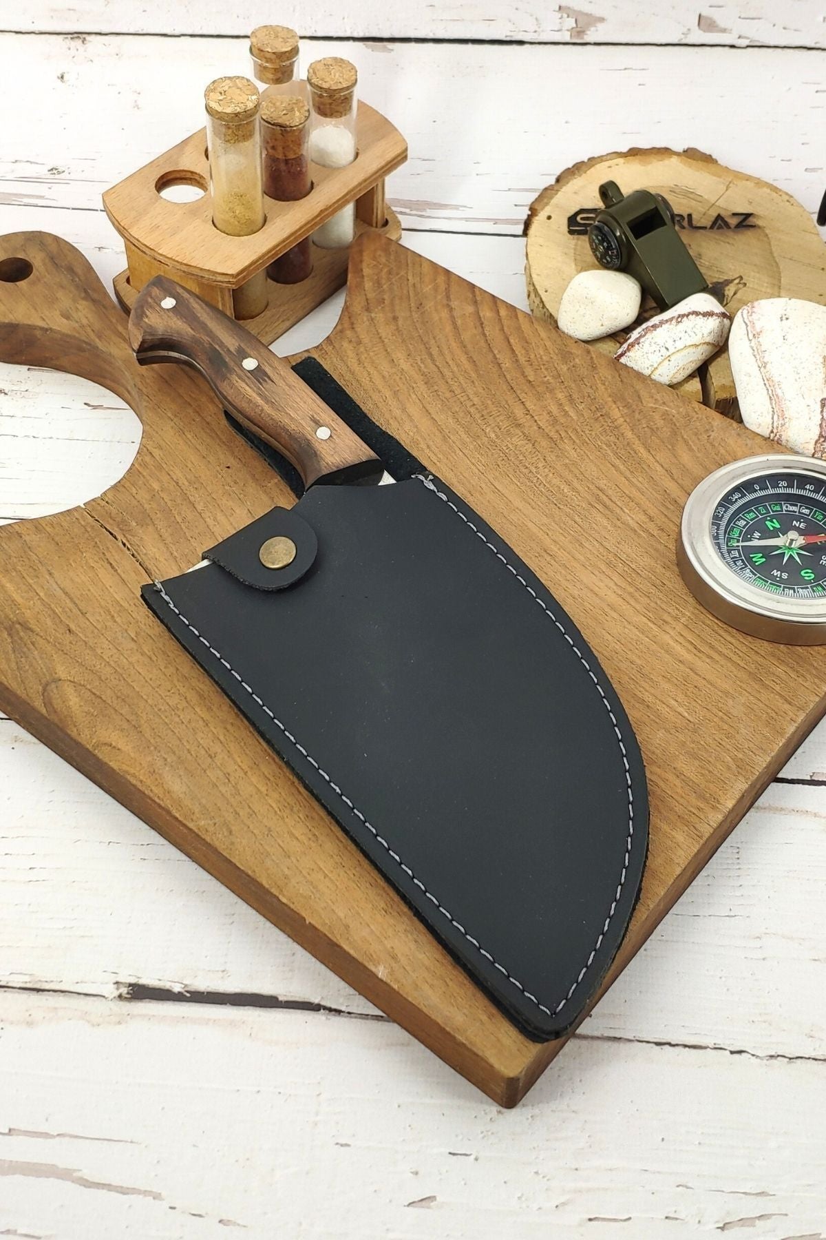 Sürmene Handmade Kitchen Cleaver Chef's Knife with Sheath