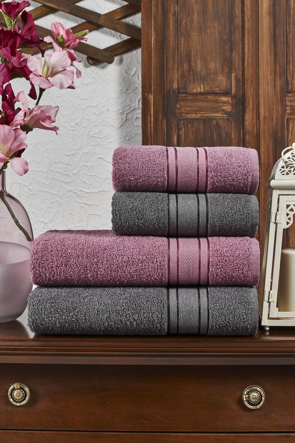 B2B Plus Bath Towel Set Turkish Cotton  Set 4 Pieces