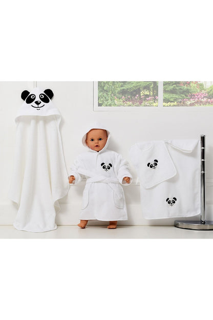 5 Piece Baby Turkish Cotton Bathrobe Set Panda