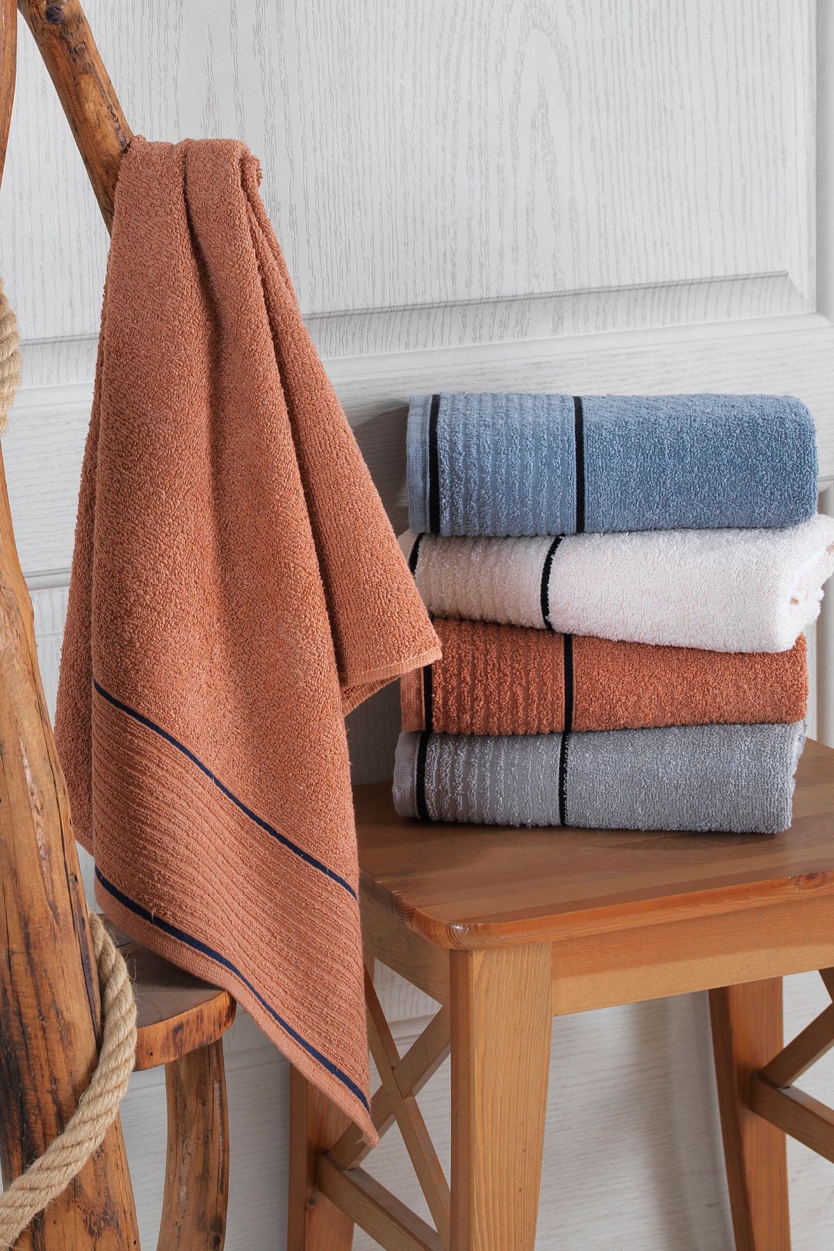 4-Piece Hand and Face Turkish Cotton Towel Set