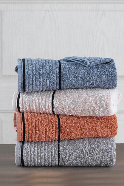 4-Piece Hand and Face Turkish Cotton Towel Set