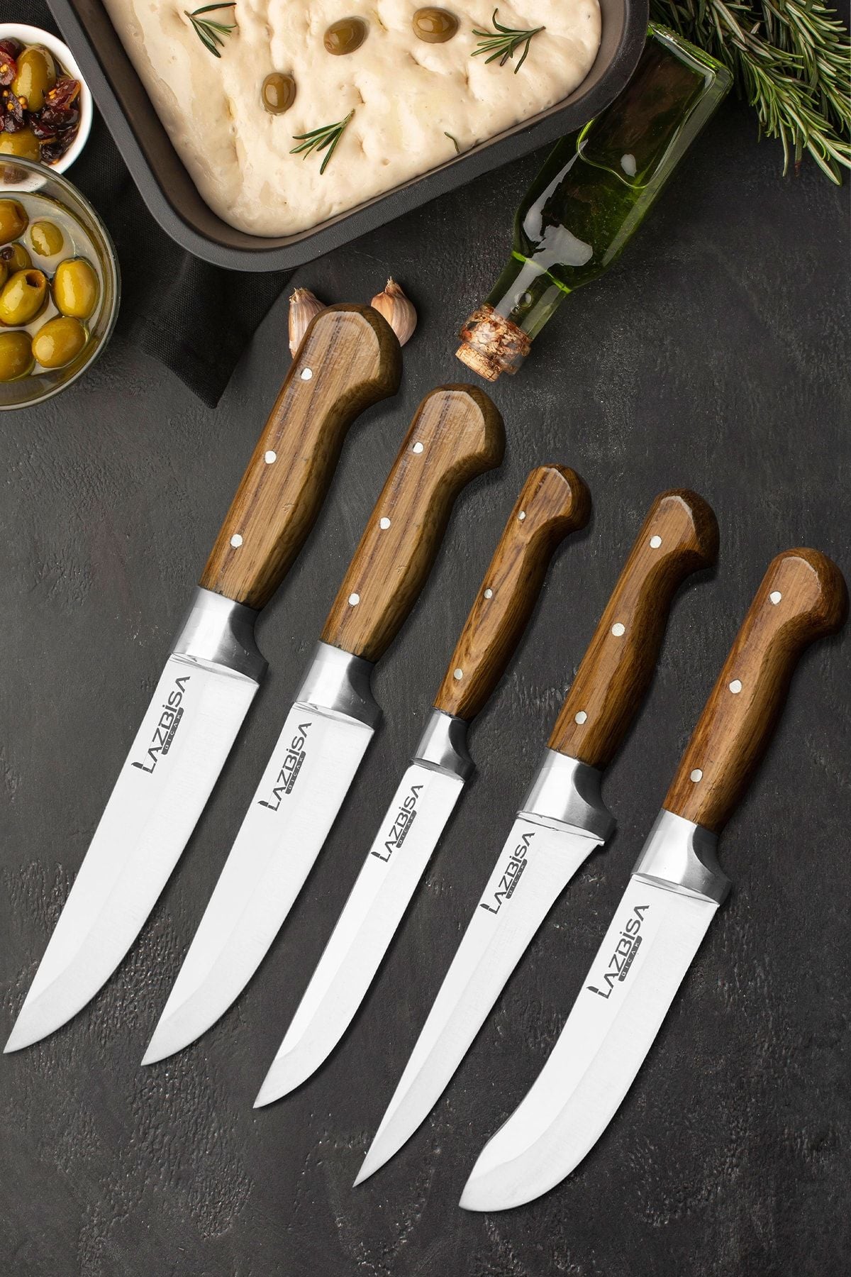 Sürmene Hand Craft 5 Piece Kitchen Knife Set Meat Bread Vegetable Fruit Knife ( No: 0-1-2-y-s )