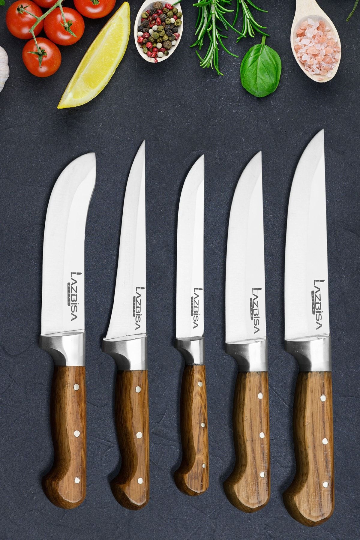 Sürmene Hand Craft 5 Piece Kitchen Knife Set Meat Bread Vegetable Fruit Knife ( No: 0-1-2-y-s )