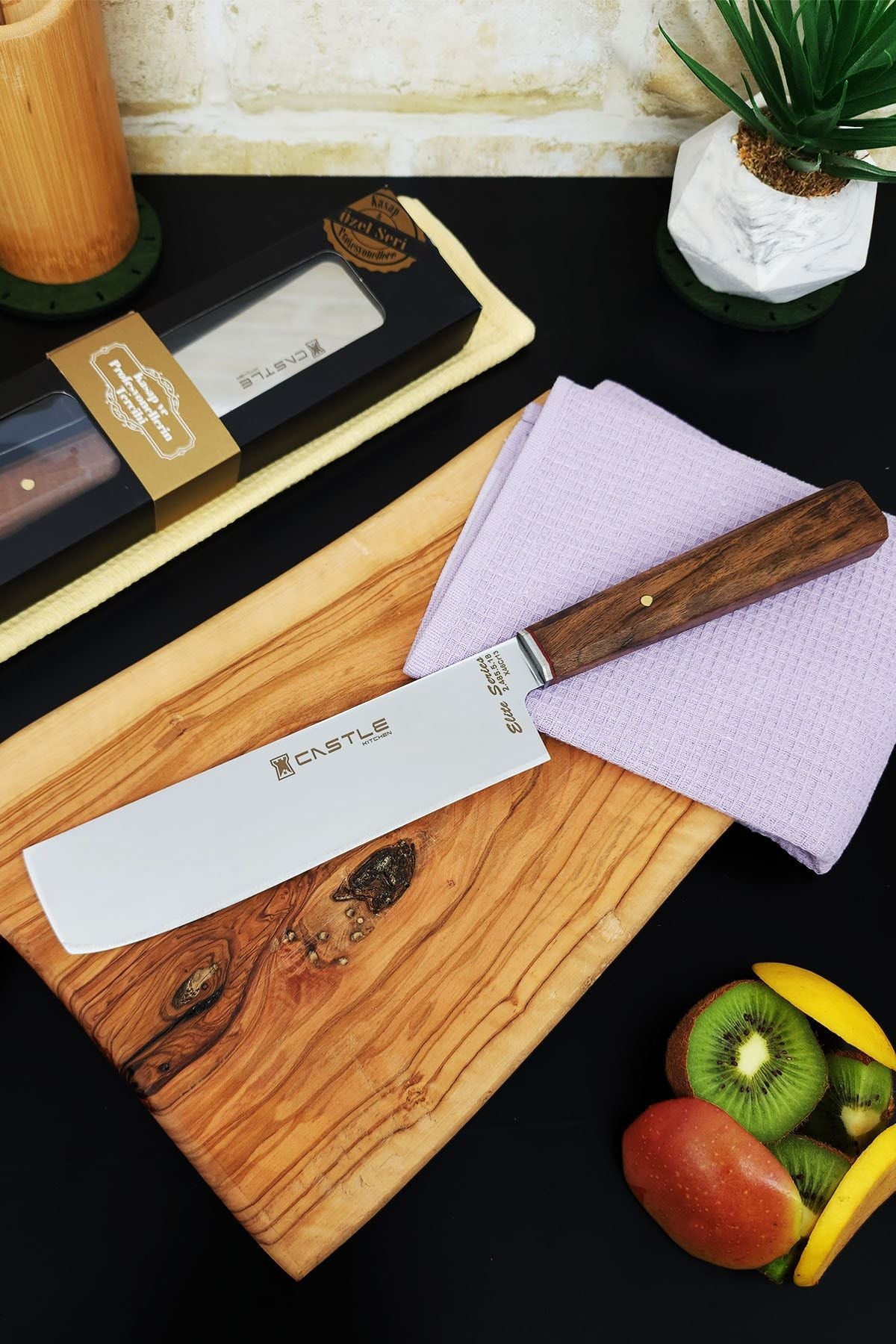 CASTLE KITCHEN Elite Series Kitchen Knife Set Chef's Knife Meat Bread Vegetable Knife (Nakiri)