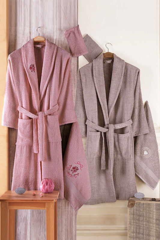 Cotton 8 Piece Family Turkish Cotton Bathrobe Set