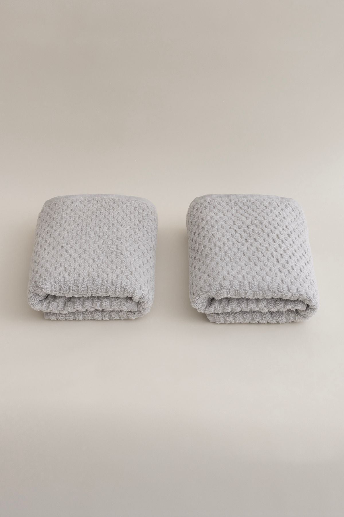 Ivory Gray Embossed Textured Micro Fiber 100% Cotton Bath Turkish Cotton Towel Set