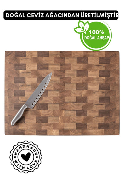 HalohopeDesign End Grain Walnut Handmade Wooden Cutting Board | Presentation, Serving and Decorative Use