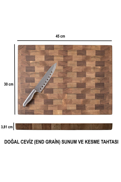 HalohopeDesign End Grain Walnut Handmade Wooden Cutting Board | Presentation, Serving and Decorative Use