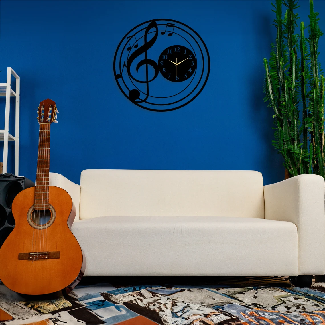 Music Themed Handcrafted Metal Wall Clock - Unique Home Decor Gift