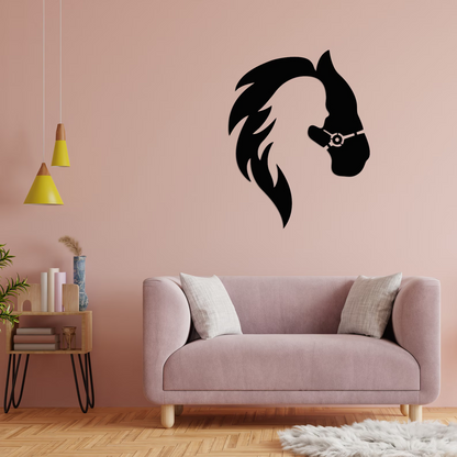 Horse and Woman Metal Wall Sign