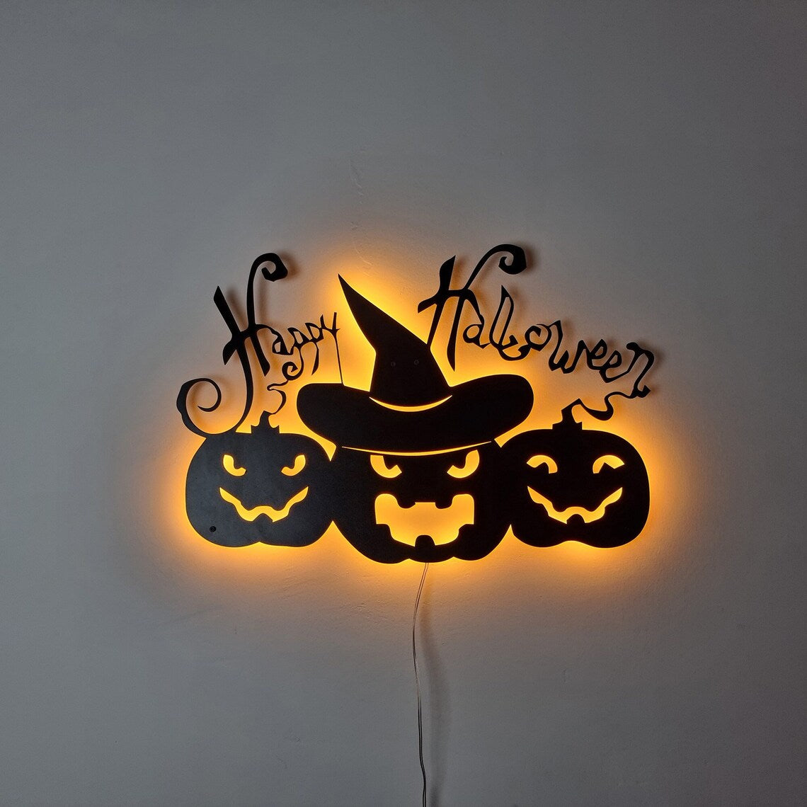 Halloween LED Light Metal Wall Art Decoration for Spooky Season