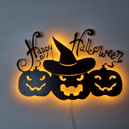 Halloween LED Light Metal Wall Art Decoration for Spooky Season