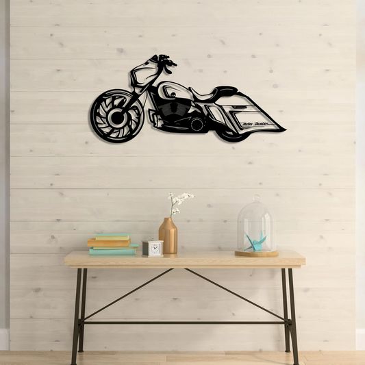 Motorcycle Metal Wall Art - Motorcycle Laser Cut Decor for Garage, Man Cave or Living Room - Black Metal Motorcycle Decoration