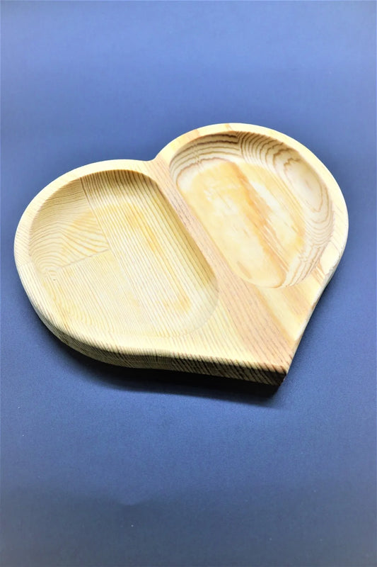 Wooden Heart Shaped Snack Plate